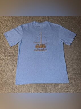 Patagonia Live Simply Wind-Powered Responsibili-tee T-Shirt Blue Men’s Size-S